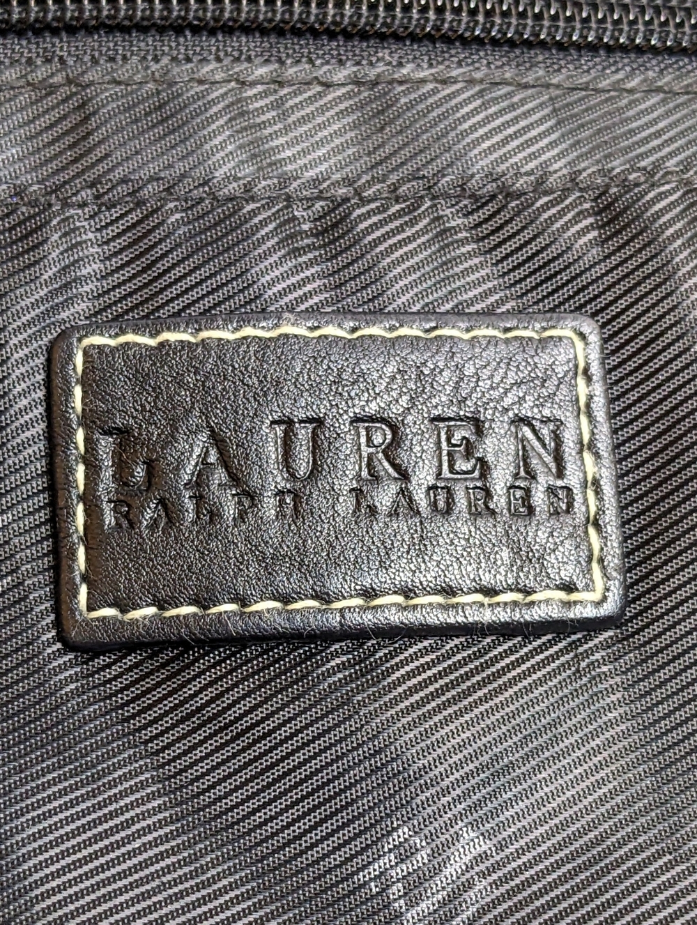 Lauren Ralph Lauren Black Leather Shoulder Bag With Chunky Braided Strap, EUC - Picture 9 of 11